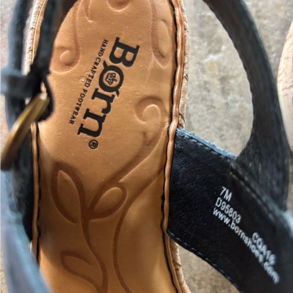 Bórn black leather platform sandals - Picture 2 of 10